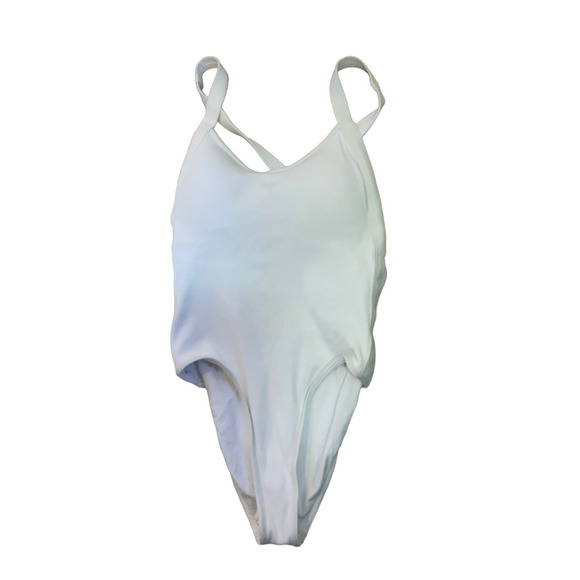 L*Space White Ribbed High Cut Leg One Piece Swimsuit sz 6 NWOT - Picture 2 of 10